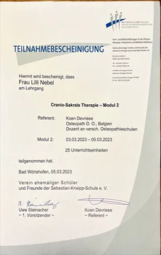 Craniosacrale Therapie – Modul 2