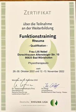 Funktionstraining Rheuma